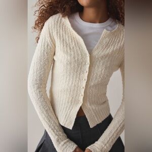 Kimchi Blue Split-Front Textured Knit Cardigan